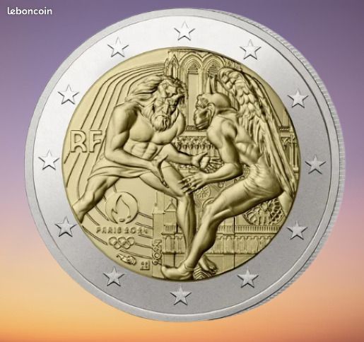 France 2 euro 2024 (rouleau) Jeux olympiques d'été à Paris - Tour Eiffel KM# 3344 (2024) - France