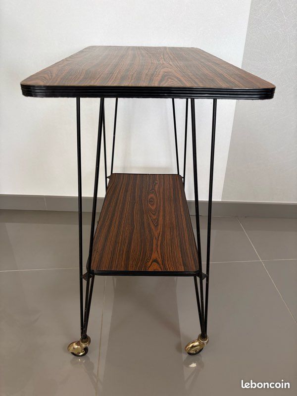 Desserte / Table d'appoint sur roulettes - Style vintage (image 8)