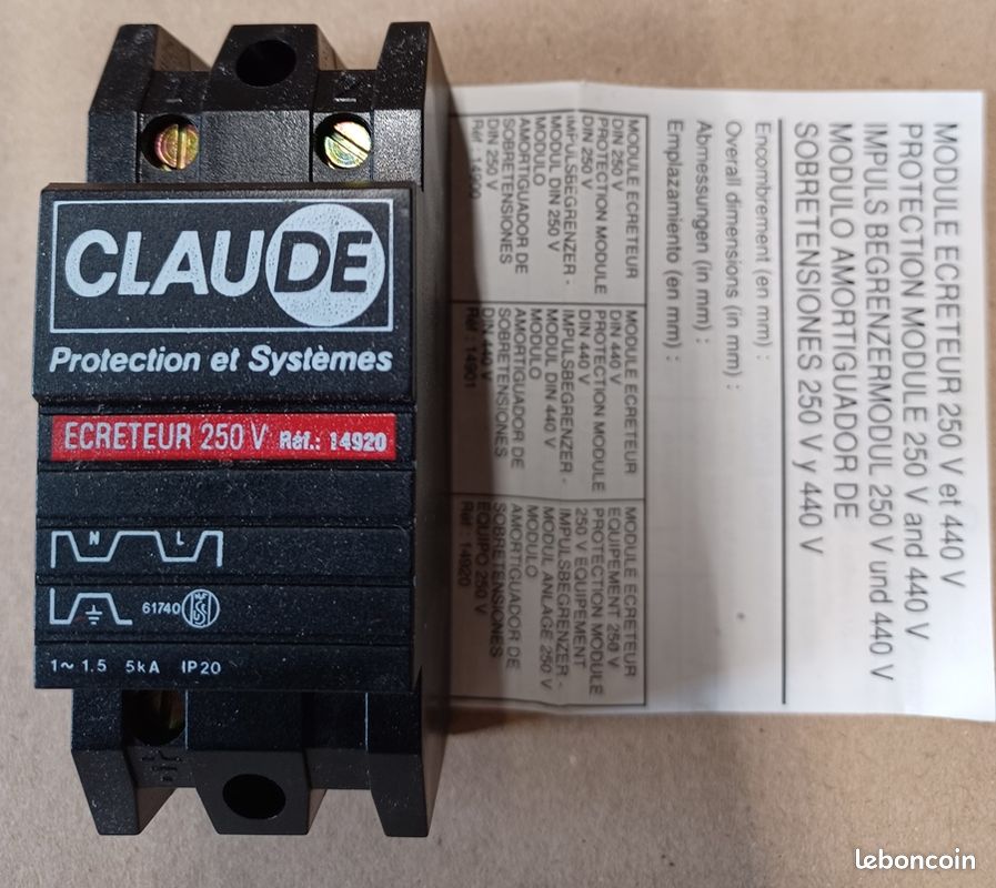 PROTECTION FOUDRE Claude 14920 (image 1)