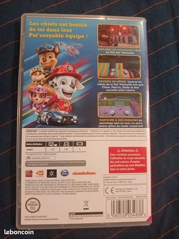 Jeux Switch paw patrol (image 2)