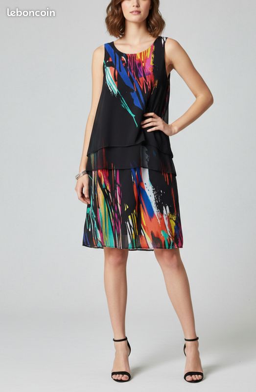 Robe Tunique Multicolore René DERHY Taille L • Viscose Légère • Style D'été