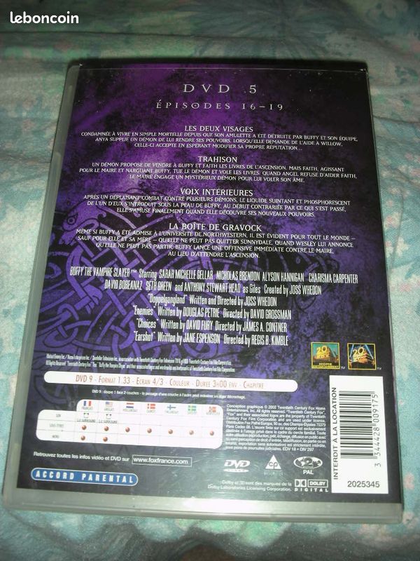 Vent 3 dvd buffy saison 3 parti1 au pris de 7 euros livraison mondiale relais 3 euros (image 14)