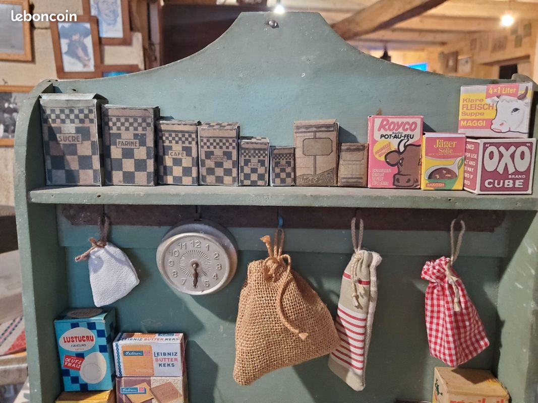 Jouet ancien magasin carton le petit épicier biscuits Gondolo