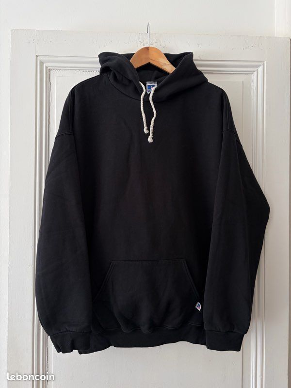 Russell Sweat à capuche zippé authentique pour homme (M) (bleu marine française), Bleu marine, Moyen