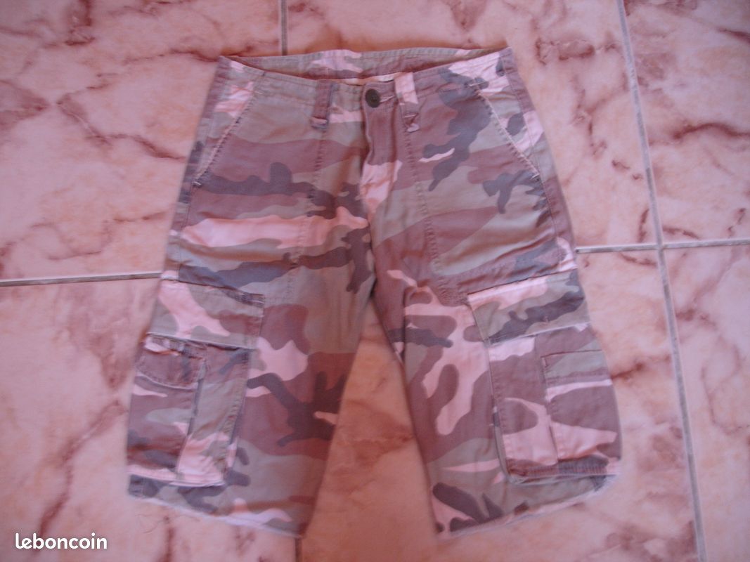 Pantacourt vert beige kaki 34 le temps des cerises Vêtements