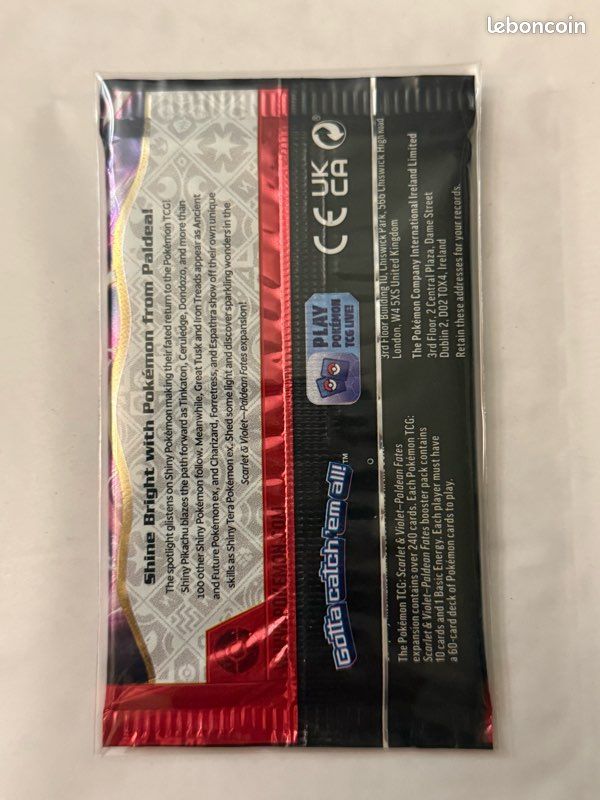 Booster Pokemon Paldean Fates (Ev4.5) scellé anglais + 1 carte mystère offerte (image 3)