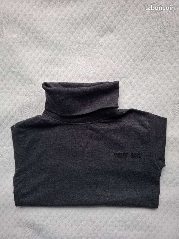 & pull fin garçon col roulé 4ans manches longues tonyboy (image 2)