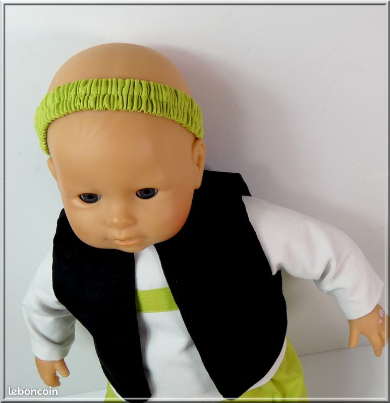 Poupon Lila Chérie 42 cm : tunique, gilet et pantalon (image 3)