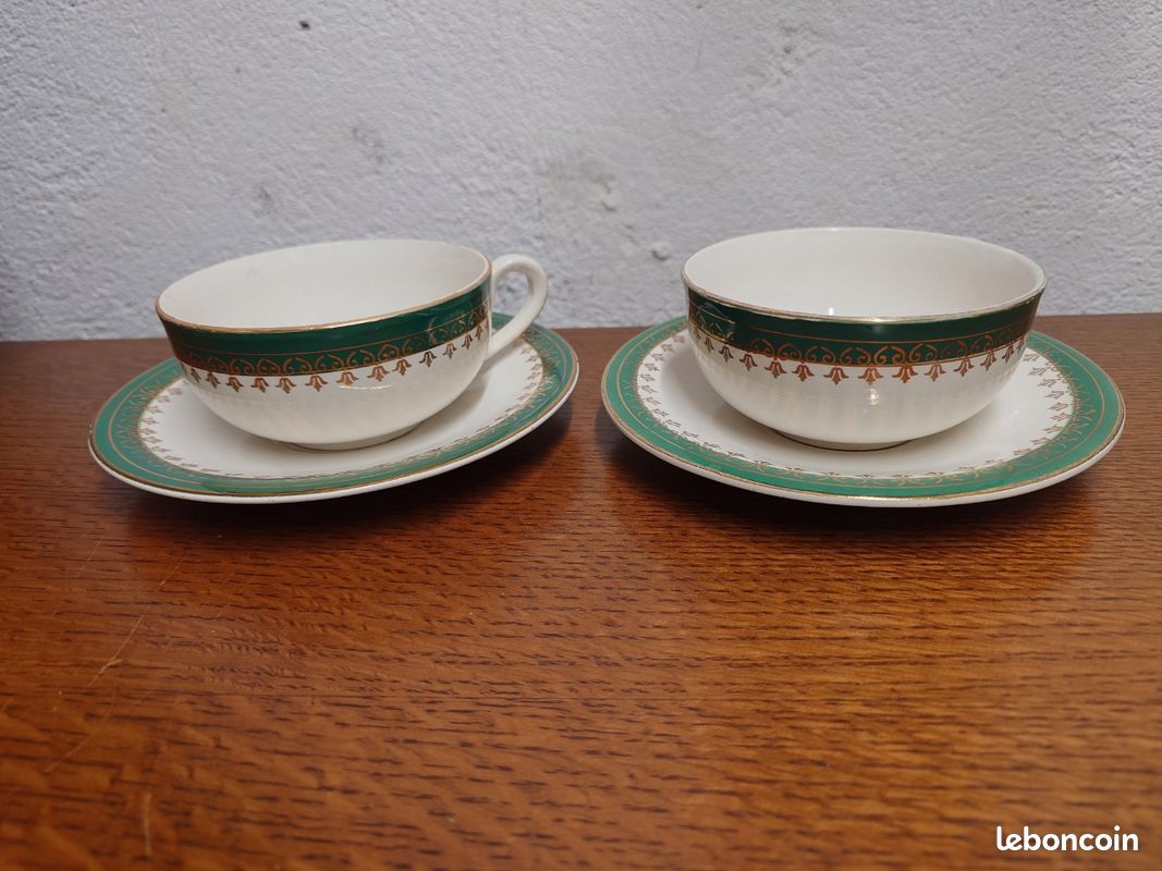 Tasses et soucoupes Sarreguemines France Emery (image 1)
