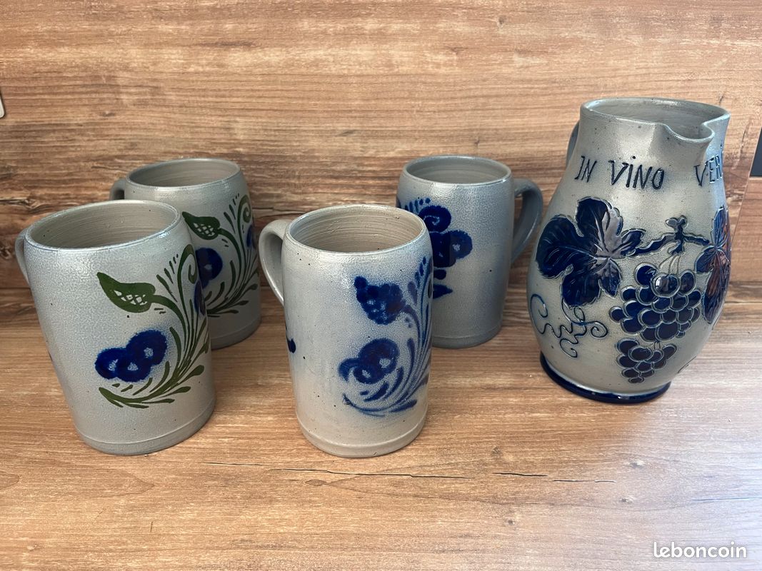 Service en grès d’Alsace carafe et chopes (image 4)