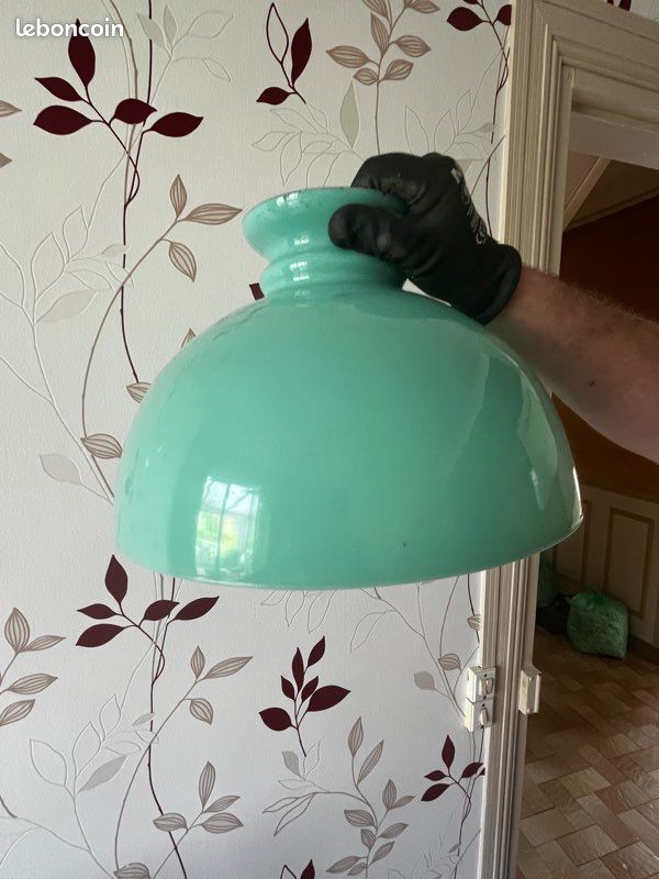 Grande Suspension opaline verte (image 1)