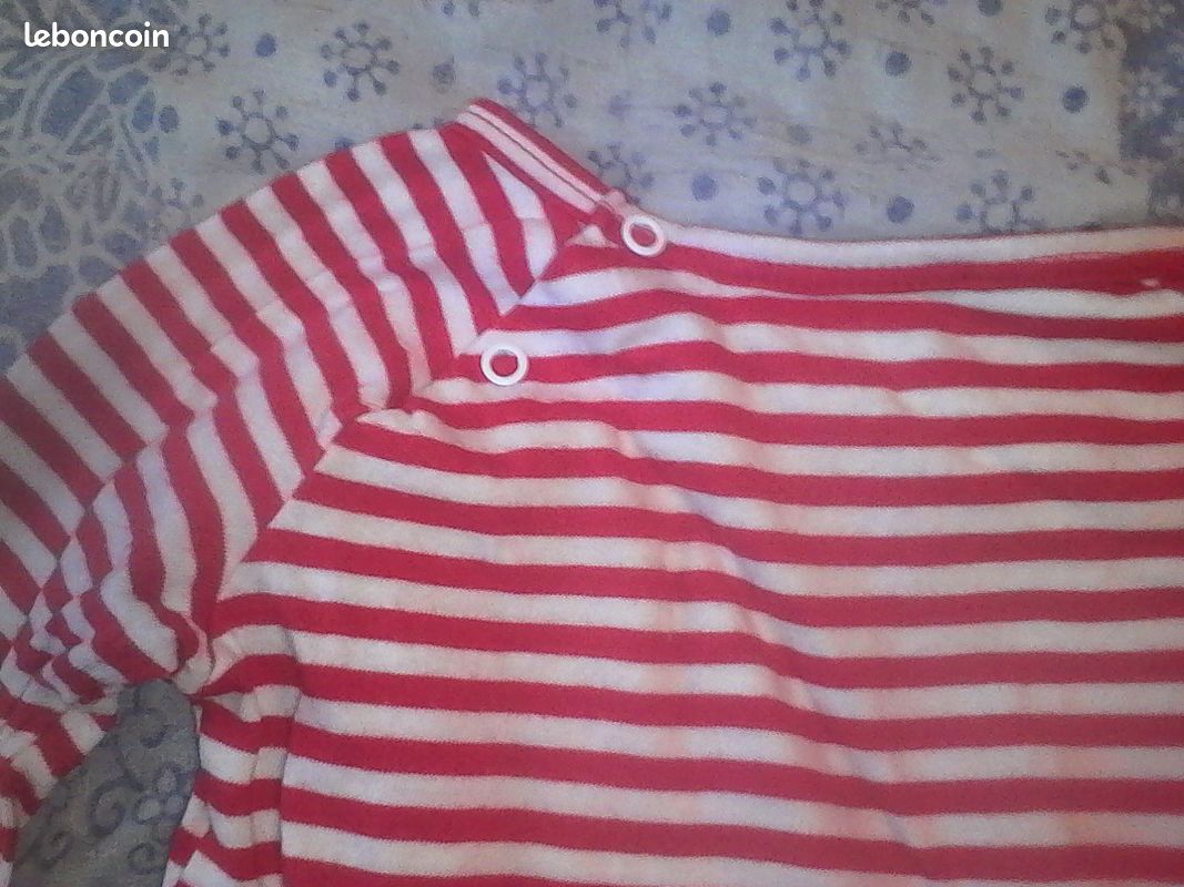 Tee-shirt 2 ans rayé rouge et blanc (image 4)