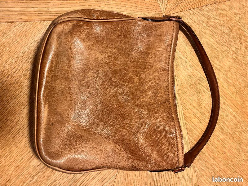 Sac Longchamps cuir marron vintage (image 2)