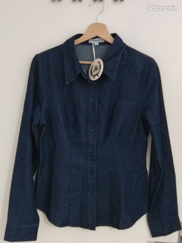 Chemisier Jeans Coton taille 40 couleur Bleu Neuf Marque Elenza By L&L (image 5)