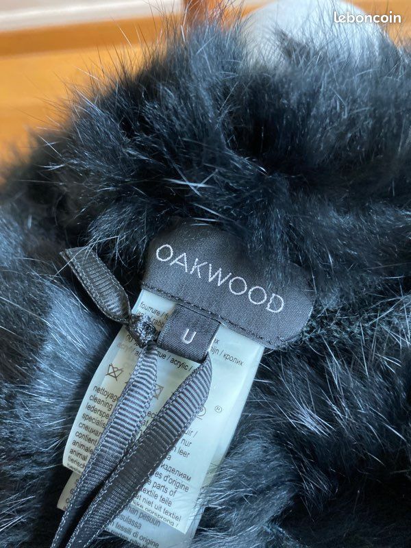 Châle noir oakwood en fourrure de lapin (image 5)