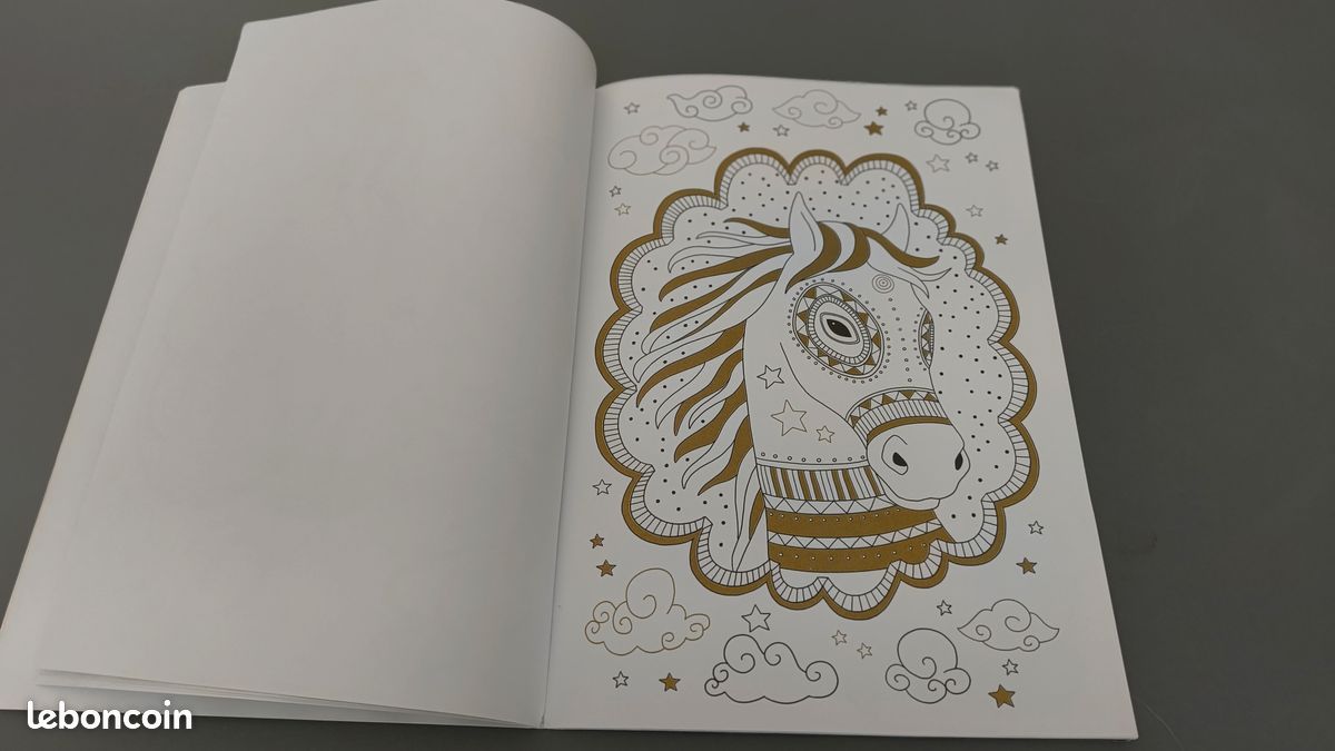 Les ateliers du calme, coloriages dorés chevaux et licornes (image 2)