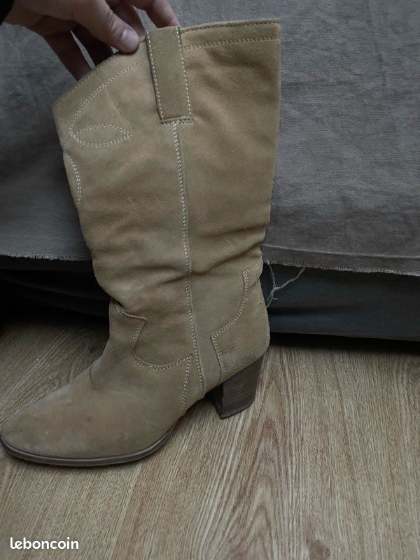 Bottes en cuir suédé promod (image 2)
