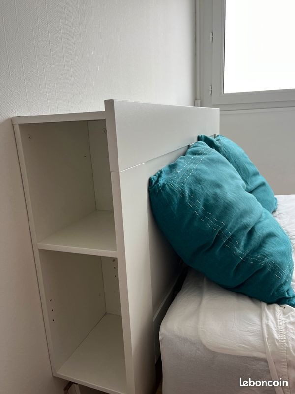 Lit a coffres 140x200 cm + Tête de lit IKEA casi neuf (image 4)
