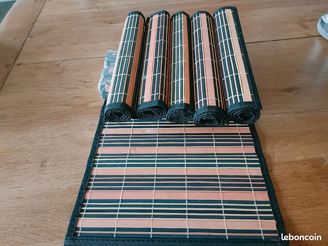 Lot de 12 set de table orange et noir (image 2)