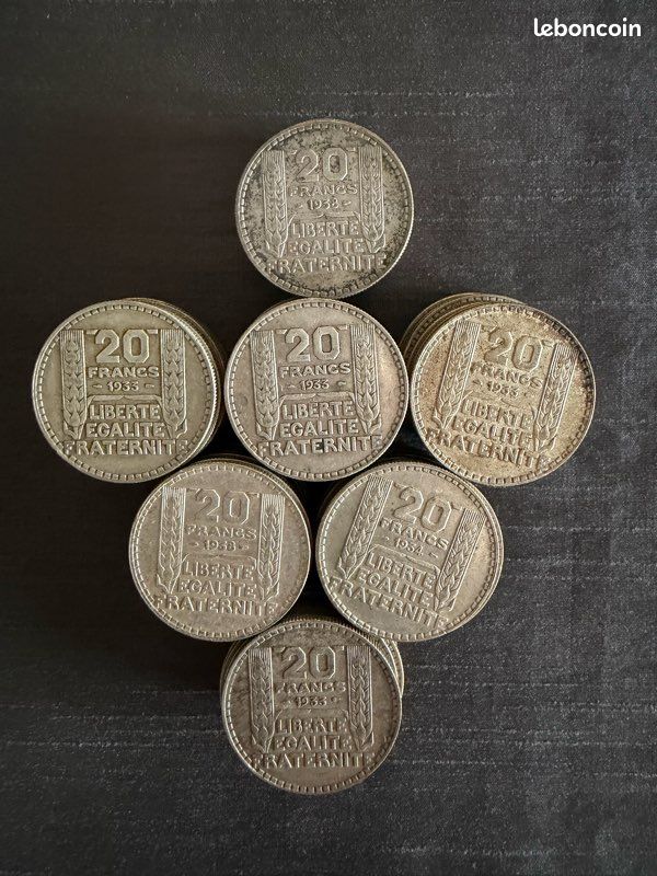 Lot de pièce 20 franc Turin argent 20/u (image 3)