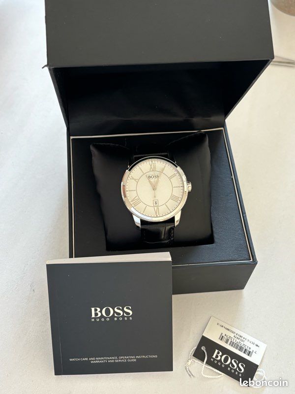 Montre Hugo Boss homme bracelet cuir noir (image 1)
