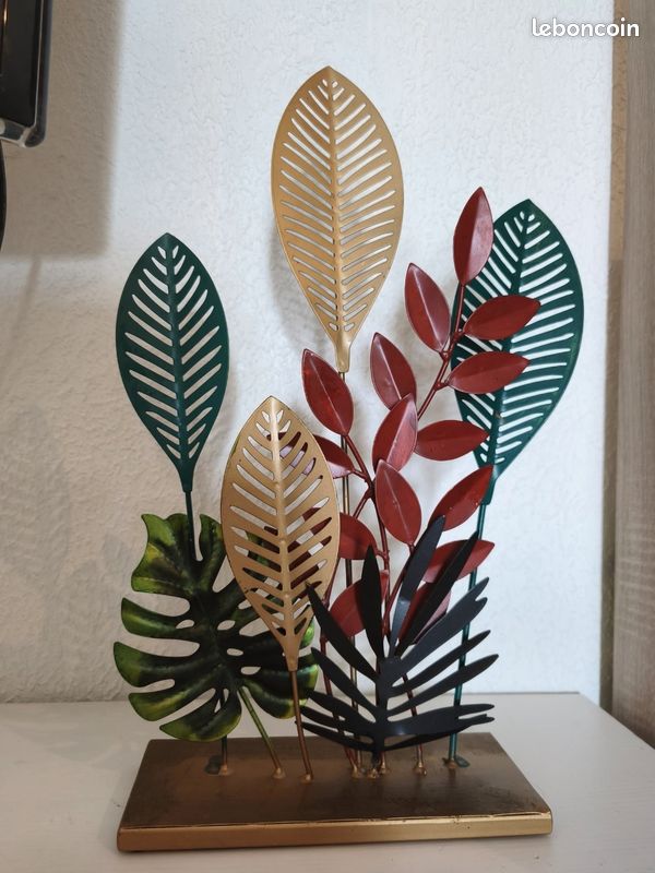 Décoration feuilles tropicales en métal (image 1)