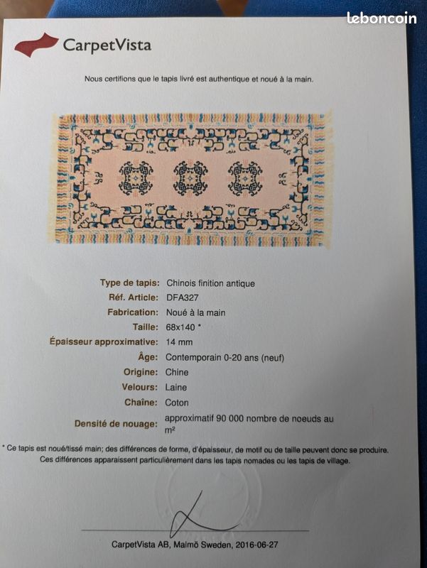 Tapis en laine, noué main, Néroli - La Redoute
