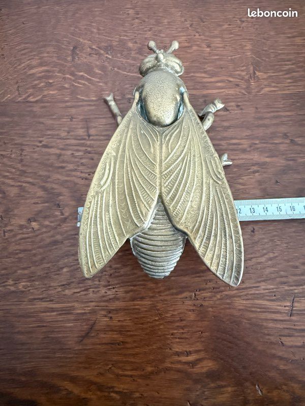 Petite Figurine Mouche En Laiton – Cendier – Boîte 10cm – Thème Animal (Occasion)