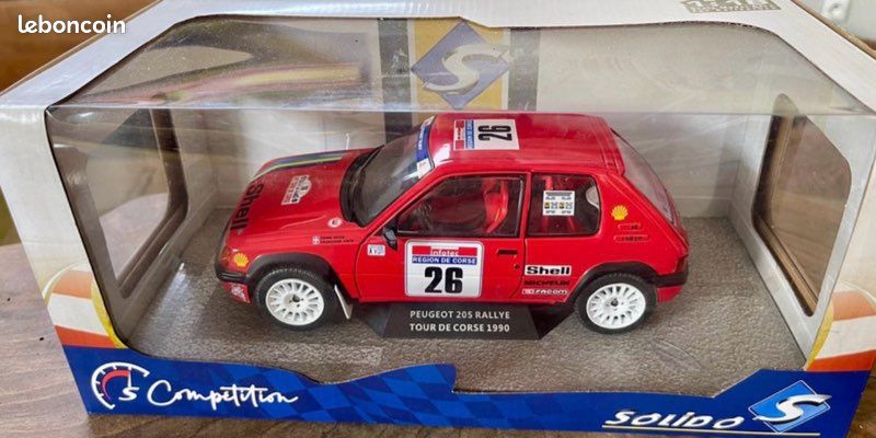 Miniature Solido 1/18 - Peugeot 205 GTI 1.6 - Rouge Rallye Monte-Carlo 1986