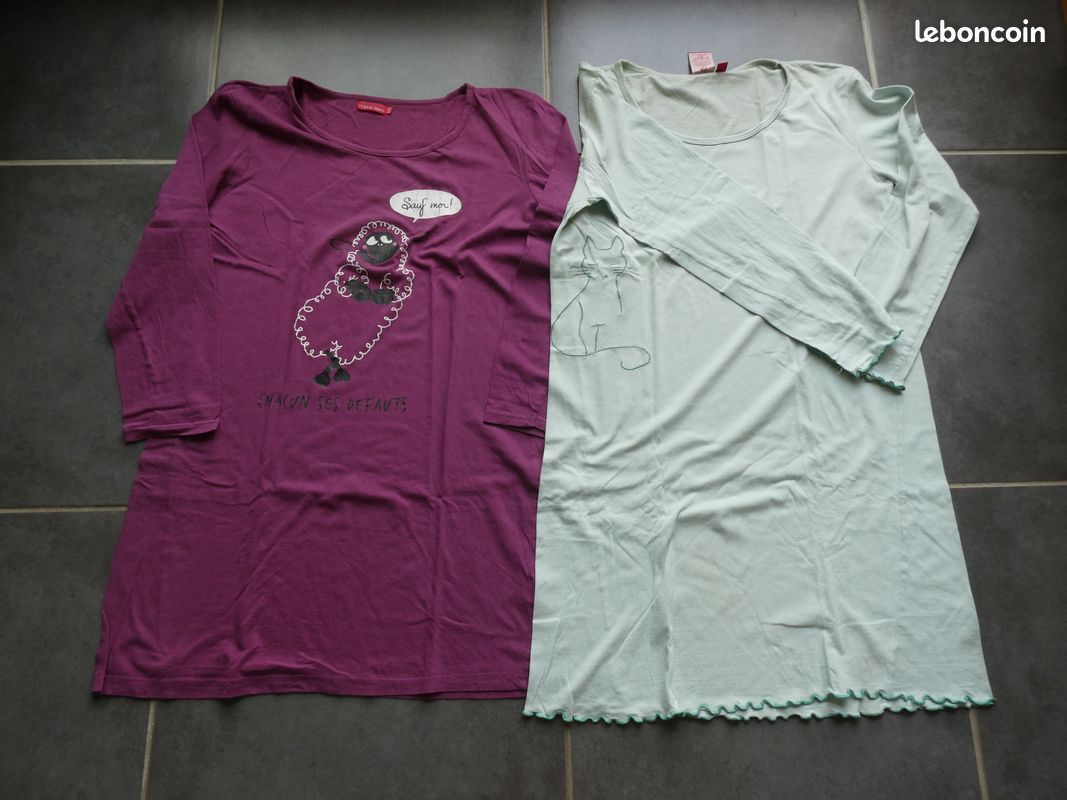 Lot de 2 chemises de nuit femme (image 1)