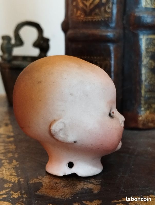 POUPEE ANCIENNE TÊTE BUSTE BISCUIT ARMAND MARSEILLE 370 - CORPS PEAU - HT 48 cm