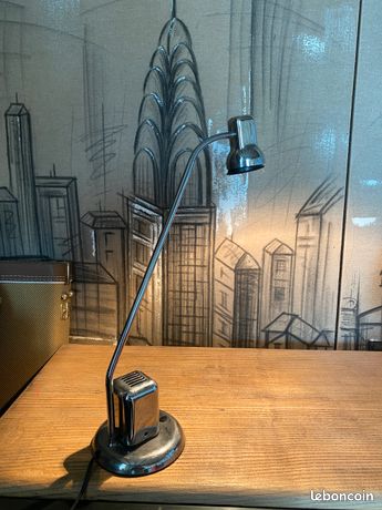 Lampe De Bureau Vrieland Design Holland – Vintage 80s – Cuivrée – Fonctionne