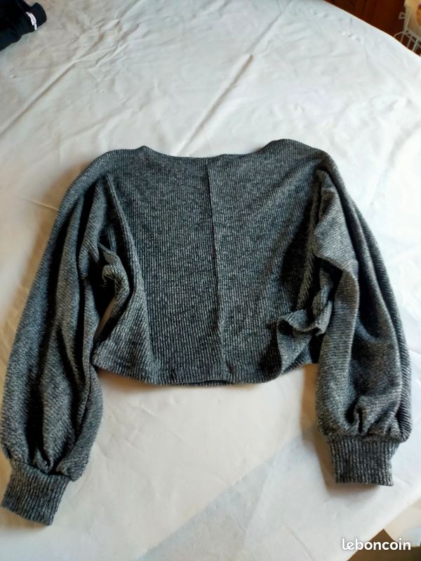 Pull tout doux gris fille XS (image 2)