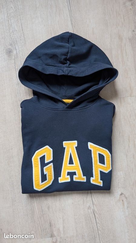 GAP Sweat à capuche avec logo Hoodie Pull-on pour femme, Uniforme bleu marine., L