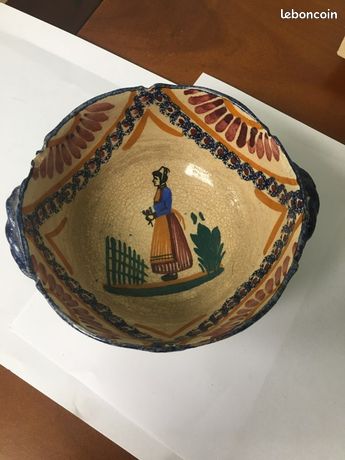 Assiette Ancienne Henriot Quimper – Faïence Authentique Vers 1930 – État D'origine