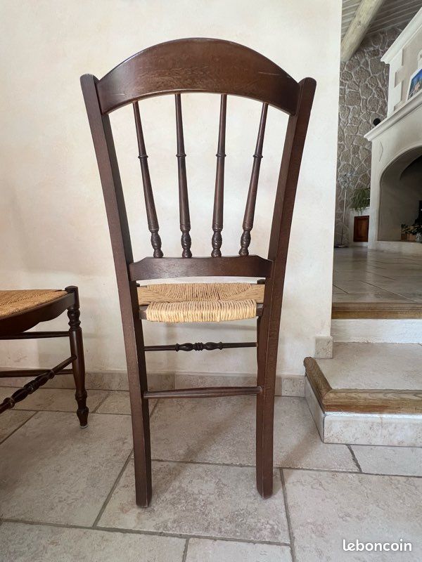 Chaises bois et paille (image 6)