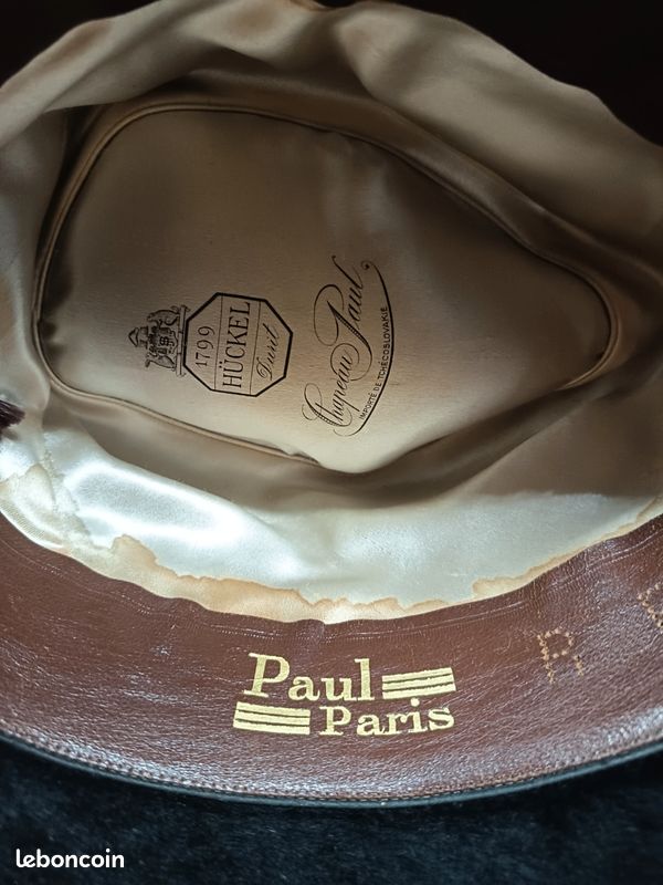 Chapeau à Bretelles Vintage Egg Harbor Wisconsin – Cuir Et Velours Côtelé, Années 1990, Occasion