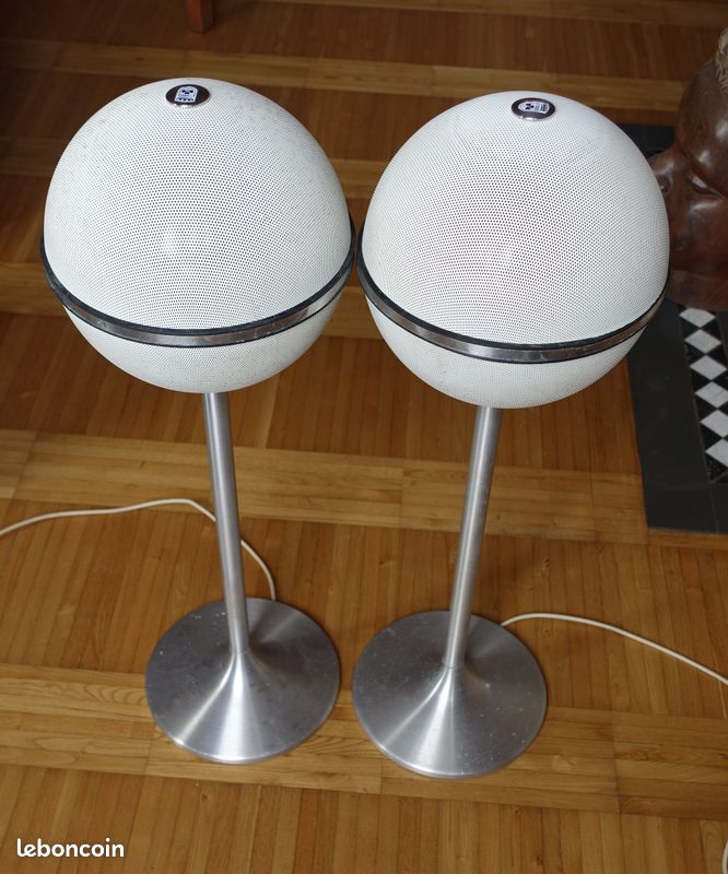 2 Enceintes boules AUDIORAMA 4000 GRUNDIG 1970's BLANCHES (image 11)