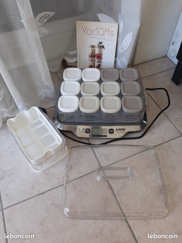 Yaourtière seb délices multi délices 3 programmes un bac fromage blanc 12 pots en verre 12 couvercles un livre de recettes (image 5)