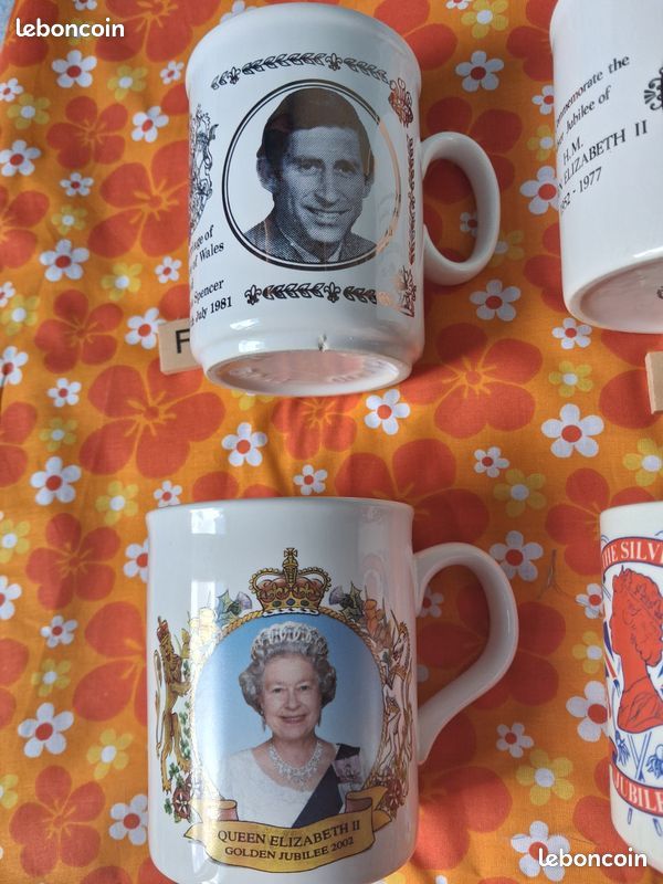 Tasses Royal Family anglaise vintage, dorures, jubilés (image 7)