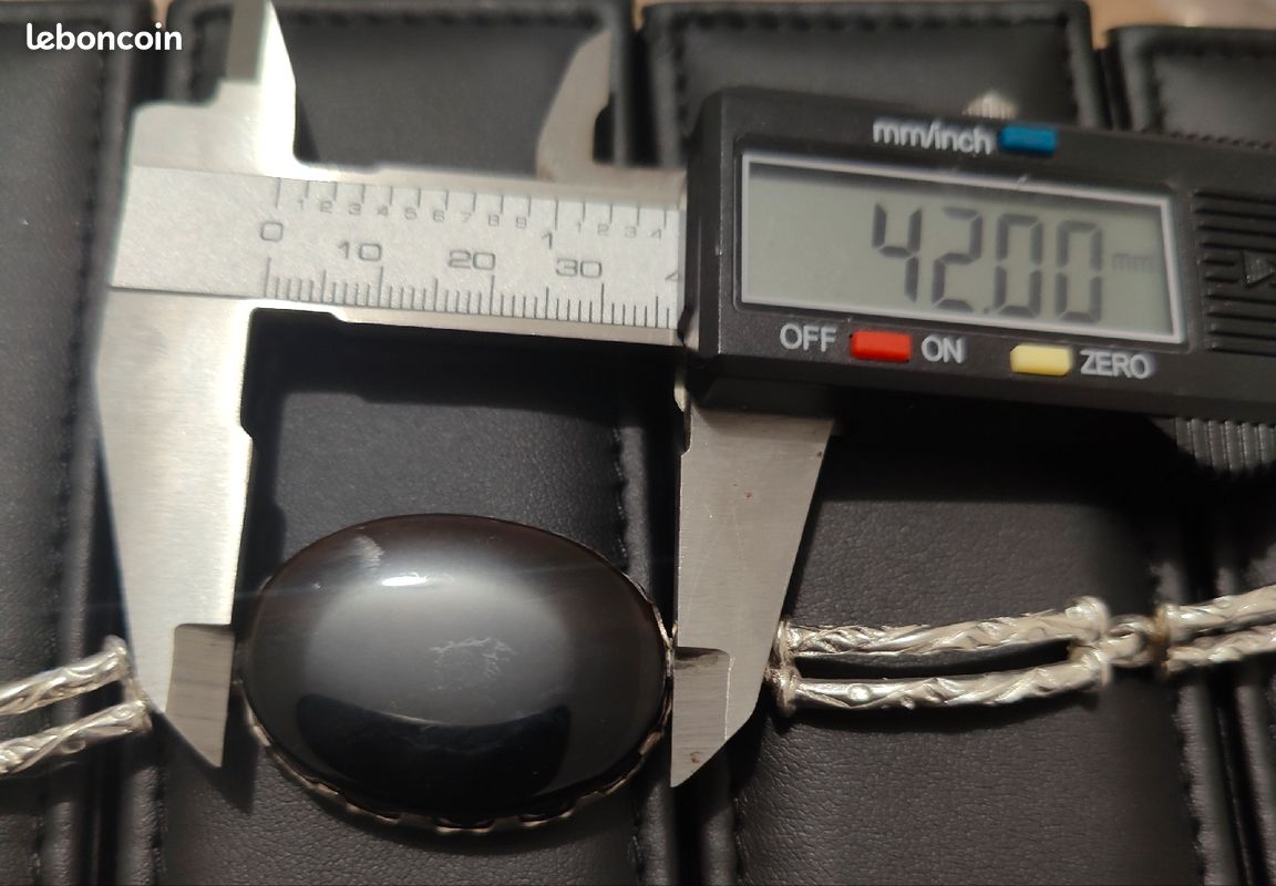 36.95 GR très beau bracelet argent grosse AQEEQ agate (image 8)