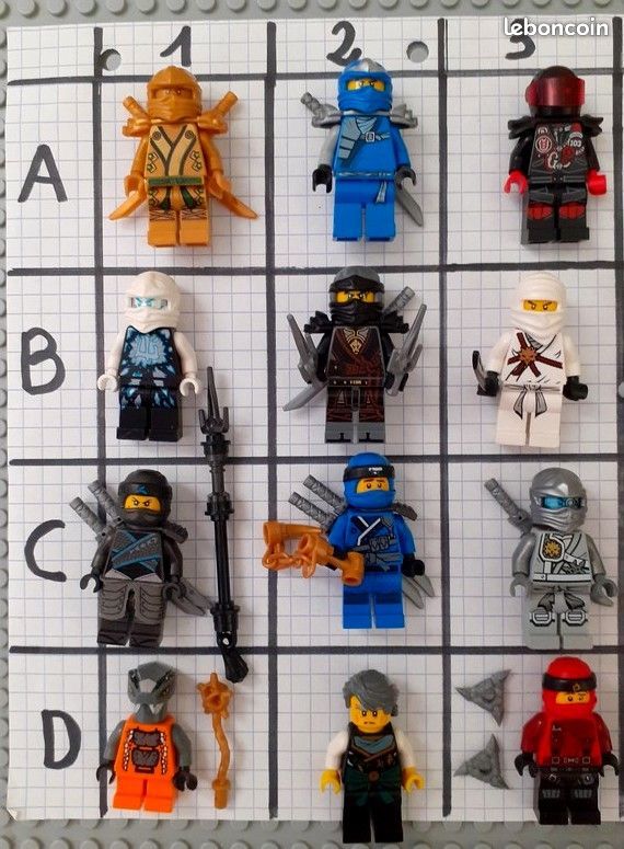 LOT N°1 Figurine lego NINJAGO LLOYD NYA JAY GARMADON ZANE