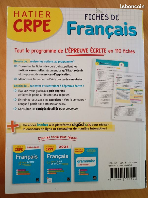 CRPE écrit : fiches Francais 2024-2025 (image 2)