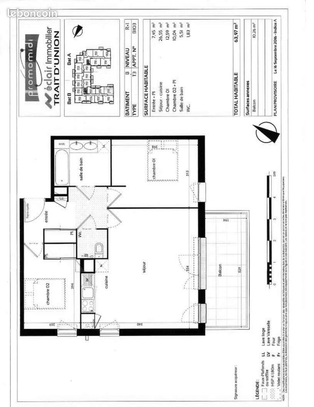 Appartement 3 pièces 64 m² · à L'Union · 64 m² · 215 000 €