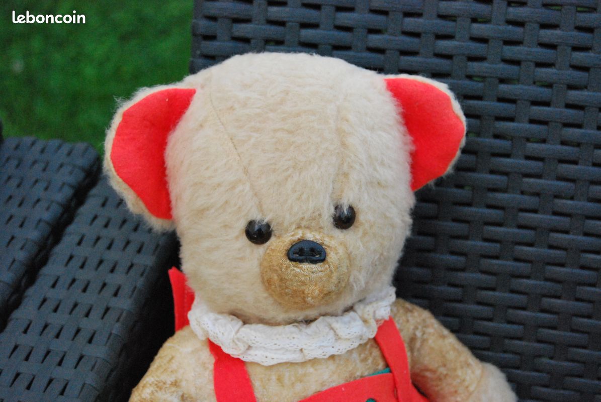 Ours En Peluche Ancien – Rembourré De Paille – Vintage – Bon état