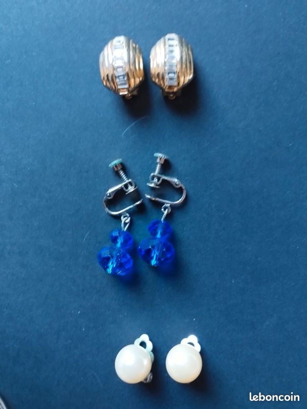 Lot De 2 Paires De Clips D'oreilles D'occasion - Sans Marque - Fermoir Clip - Parfait Pour Customiser
