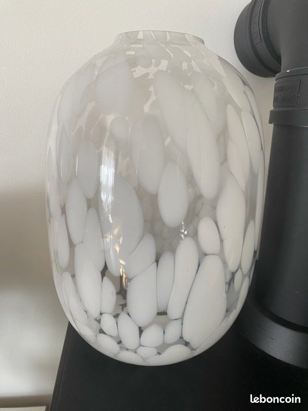 Vase en verre H&M home blanc (image 2)