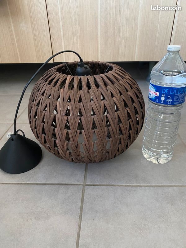 Suspension en rotin marron chocolat (image 2)