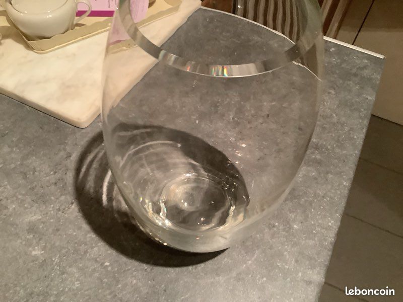 Grand vase en verre oblong hauteur 30 cm (image 9)