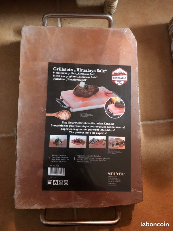 Lot 2 Pierres De Sel Himalaya SalNatural 20x10x2.5cm - Plancha Barbecue Cadeau Gourmet